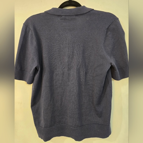 Michael Kors Navy Blue Blouse with Gold Buttons.  BRAND NEW WITH TAGS - Picture 5 of 9